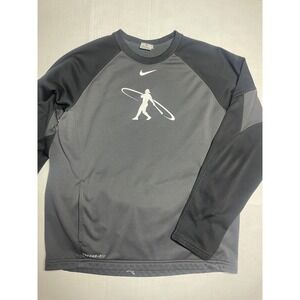 Nike Therma-FIT Baseball Batting Practice Long Sleeve Shirt Men's M Gray